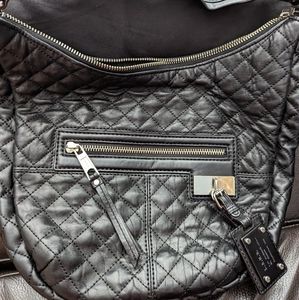 L.A.M.B black quilted leather handbag